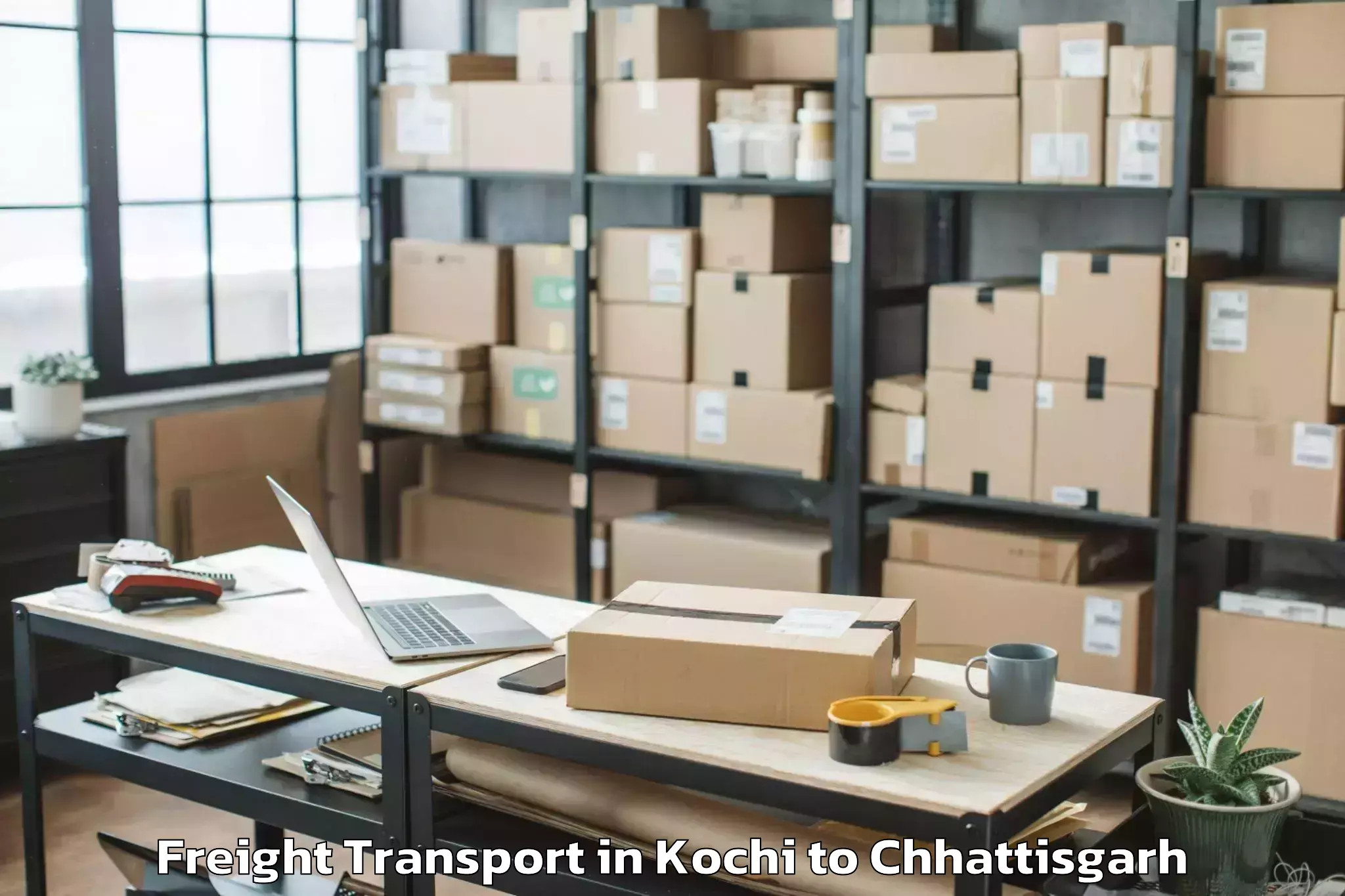 Efficient Kochi to Jashpurnagar Freight Transport